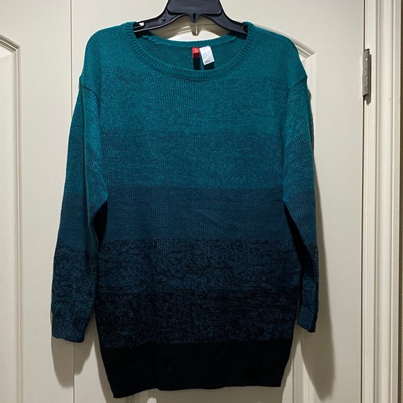 Divided by H&M Teal/Black Ombré Knit Sweater Tunic - Picture 1 of 5